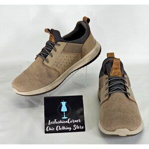 Skechers Men's Delson Camden Beige Memory Foam Slip-on Sneakers Sz 11.5 373